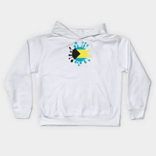 Bahamas National Flag Paint Splash Kids Hoodie